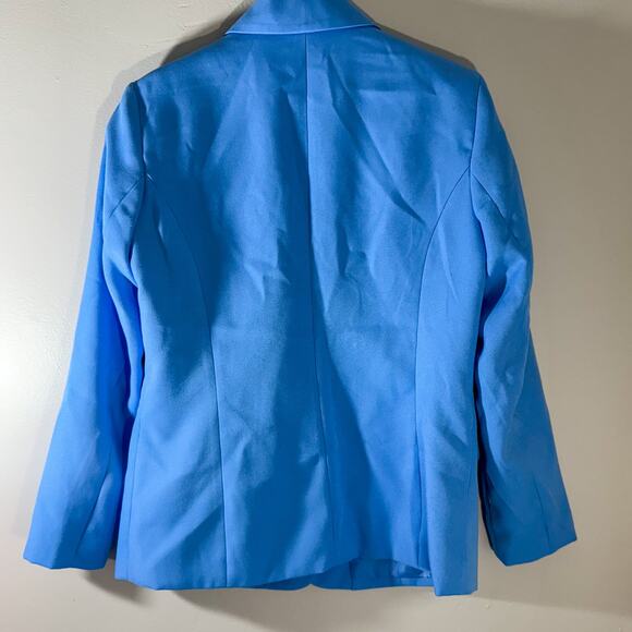 80s/90s Blair Cornflower Blue Blazer Jacket | Barbiecore Bright Blue One Button - Picture 3 of 4